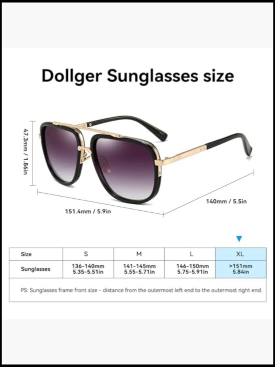 Oversized Square Aviator Sunglasses Gold Frame Retro Pilot Shades main image 7